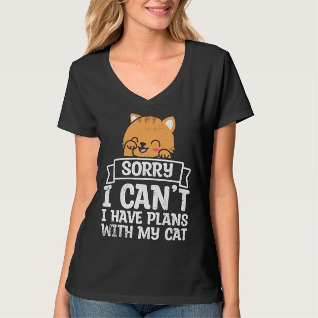 Camiseta Have Plans With Cat Pet Animals  Cats Owner Graphi (Anverso)
