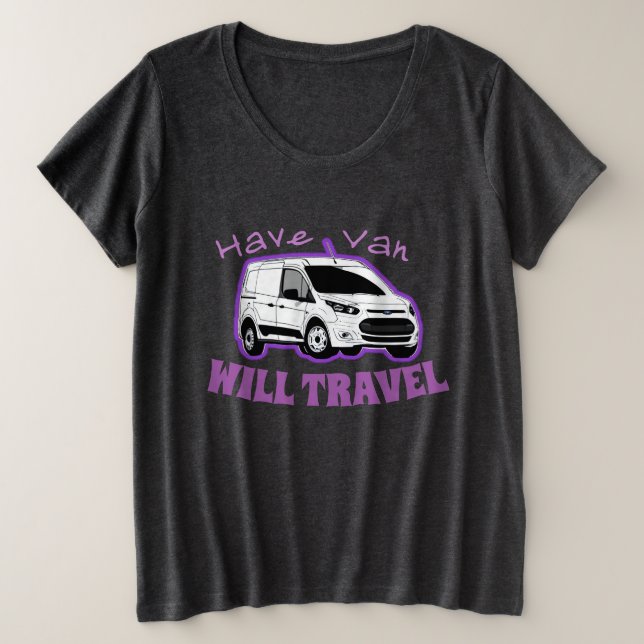 Camiseta "Have Van / Will Travel" de tamaño superi (Anverso del diseño)