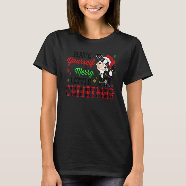 Camiseta Have Yourself Merry Little Christmas Santa Cow Paj (Anverso)
