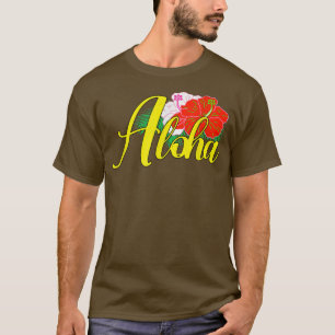 Camiseta Hawai Aloha Hibiscus Flores estilo retro hawaiano
