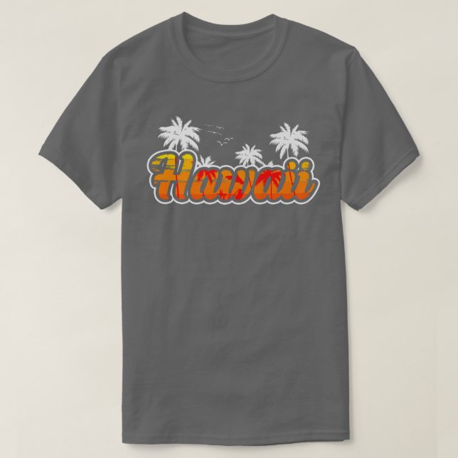 Camiseta Hawái Árbol de Palma Playa Aloha Océano Isla Viaje (Diseño del anverso)