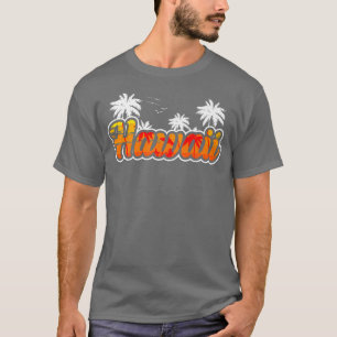 Camiseta Hawái Árbol de Palma Playa Aloha Océano Isla Viaje