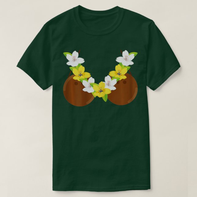 Camiseta Hawái Coconut Bra Funny Hawaiian Bikini Co (Diseño del anverso)
