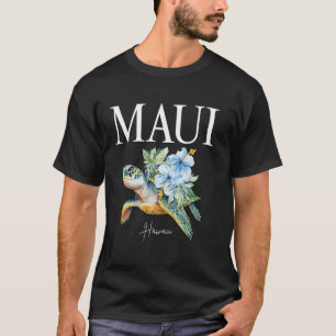 Camiseta Hawai Hibiscus Flowers Sea Turtles Maui Hawaii
