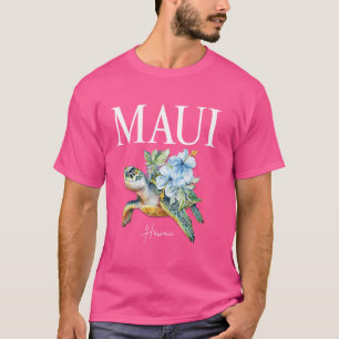 Camiseta Hawai Hibiscus Flowers Sea Turtles Maui Hawaii