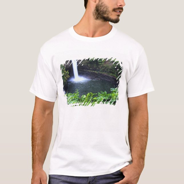 Camiseta Hawái, Isla Grande, Hilo, Cataratas del Arcoíris,  (Anverso)