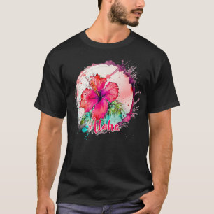 Camiseta Hawái para las mujeres Aloha Flores Hawaii Beach S