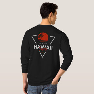 Camiseta Hawái Surf Vintage Atardecer Playa Tropical