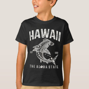 Camiseta Hawái Tribal Shark Aloha lynesian Playa Hawaiana