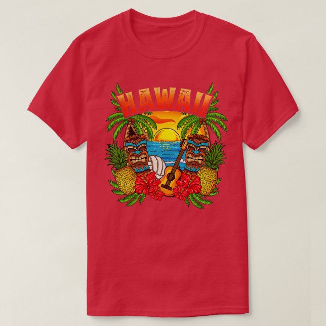 Camiseta Hawái Vacaciones Surfing Diving Beach Hawaiian Sou (Diseño del anverso)
