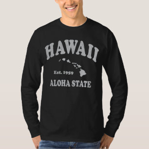 Camiseta Hawái vintage cadena de islas hawaianas estado Alo