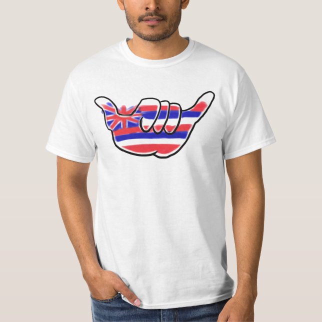 Camiseta hawaiana del valor del símbolo del shaka (Anverso)