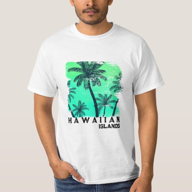 Camiseta hawaiana masculina (Anverso)