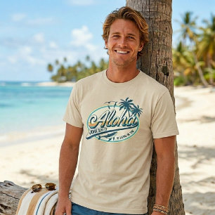 Camiseta hawaiana retro "Jesús te ama"