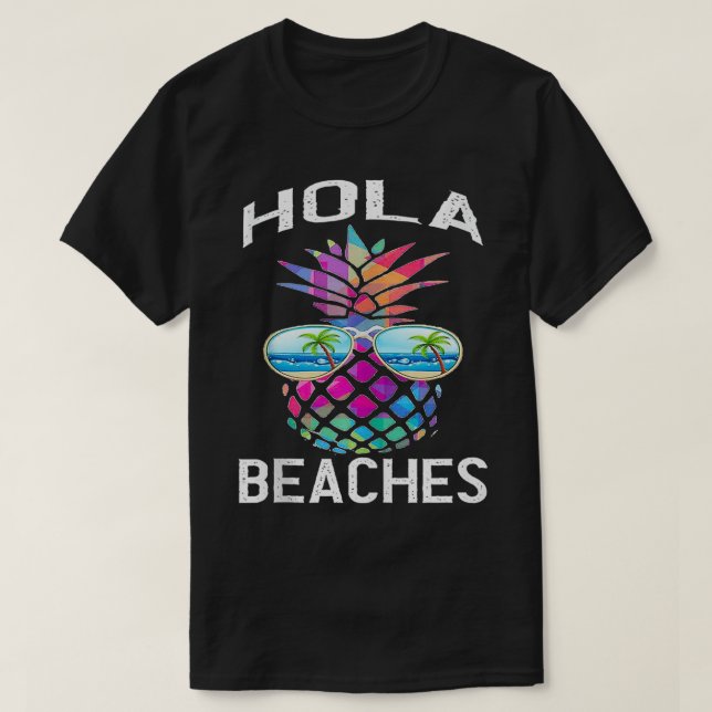 Camiseta hawaiano Funny Beach Vacation Summer Pineapple Hol (Diseño del anverso)