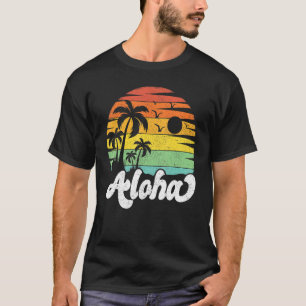 Camiseta Hawaii Aloha Beach Vacation Vintage Palm Tree Aloh