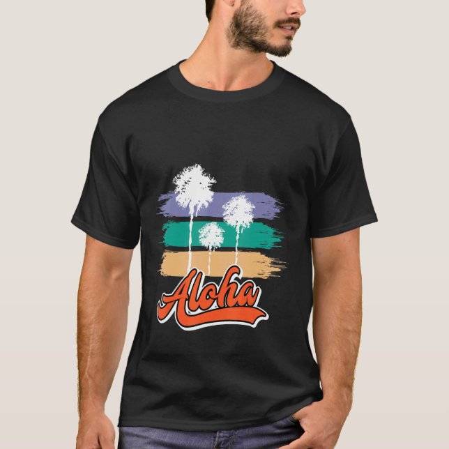Camiseta Hawaii Aloha Palm Tree Hawaii Fiesta (Anverso)