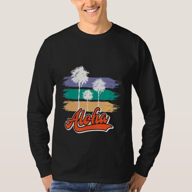 Camiseta Hawaii Aloha Palm Tree Hawaii Fiesta (Anverso)