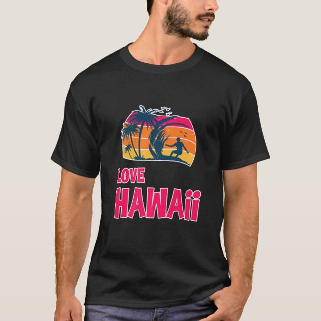 Camiseta Hawaii Aloha Summer Sun Surfing Beach Hawaiian Par (Anverso)