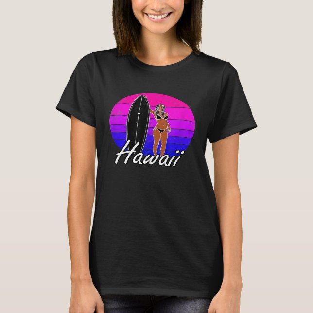 Camiseta Hawaii Aloha Surfing Clothing Hombres Mujeres Gra (Anverso)