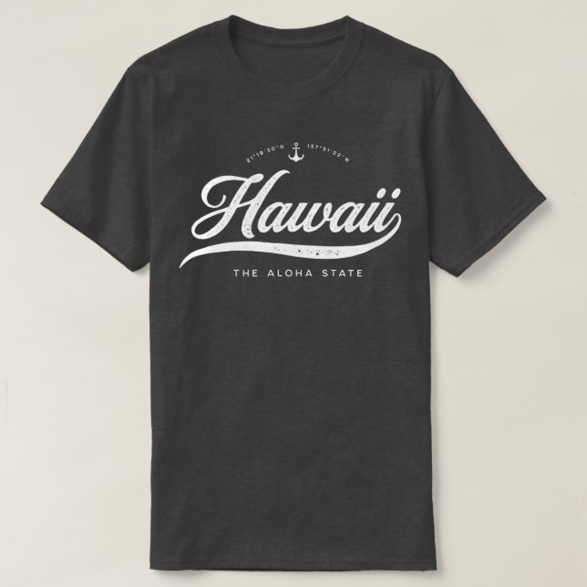 Camiseta Hawaii Aloha Vintage Retro (Diseño del anverso)