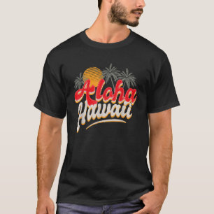 Camiseta Hawaii Aloha Vintage Retro Palm Trees Beach Surfer
