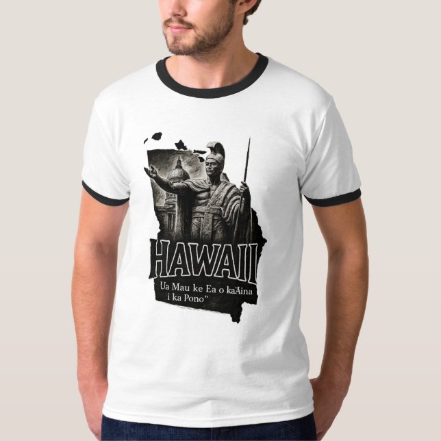 Camiseta Hawaii Artistic T-Shirt – King Kamehameha Statue (Anverso)