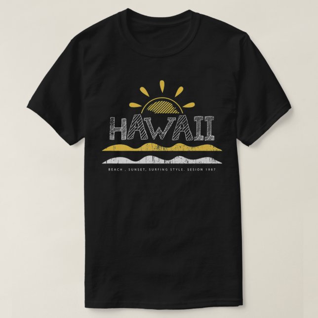 Camiseta Hawaii Beach Island Retro Vintage Hawaii (Diseño del anverso)