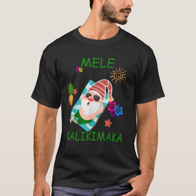 Camiseta Hawaii Beach Mele Kalikimaka Funny Gnome Christmas (Anverso)