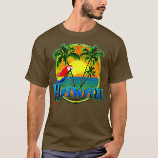 Camiseta Hawaii Beach Sunset Parrot