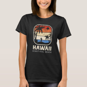 Camiseta Hawaii Beautiful Beach Island Palm Surfboard