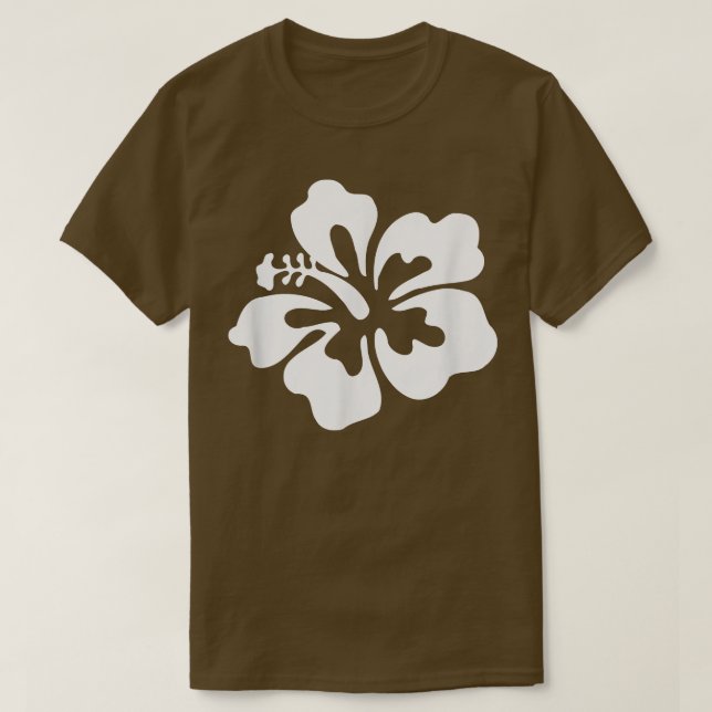 Camiseta Hawaii Hawaiian Hibiscus Flower White on Pink  (Diseño del anverso)