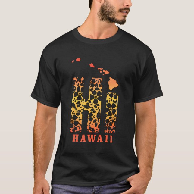 Camiseta Hawaii Hi Mamáes Hilo Surf Map Island Surf (Anverso)