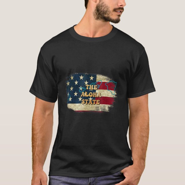 Camiseta Hawaii Hi Us Flag Motto (Anverso)