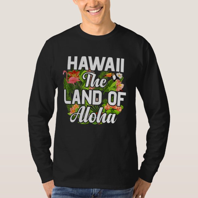 Camiseta Hawaii island of sun beach waves and palm trees (Anverso)
