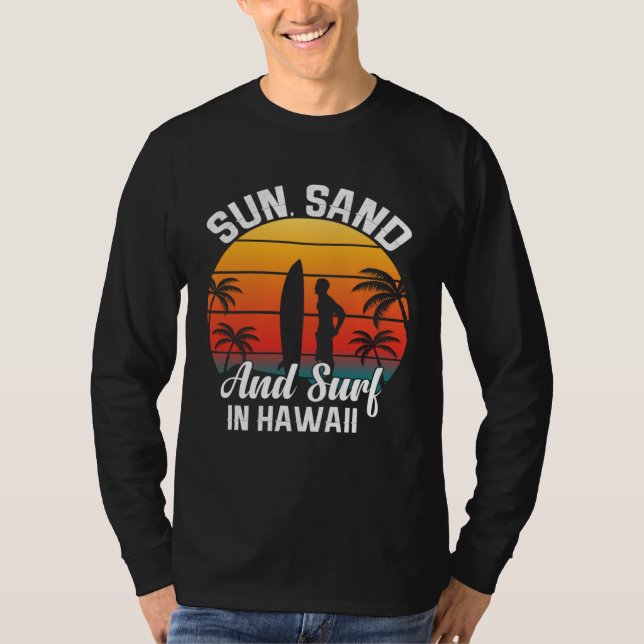 Camiseta Hawaii island of sun beach waves and palm trees  7 (Anverso)
