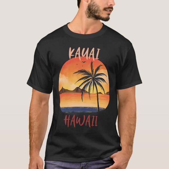 Camiseta Hawaii Kauai Family Vacation Palm trees Ocean Sun  (Anverso)