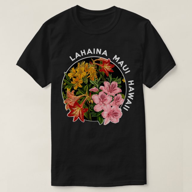 Camiseta Hawaii Lahaina Maui Hawaii Floral (Diseño del anverso)
