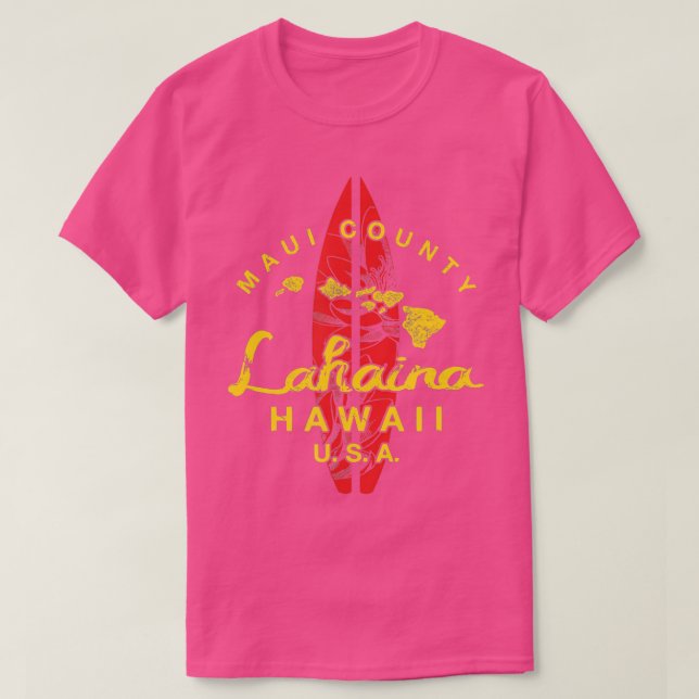 Camiseta Hawaii Lahaina Maui Vintage Hawaii Islands Surf (Diseño del anverso)