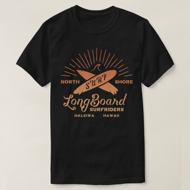 Camiseta Hawaii Longboard Surf North Shore Haleiwa (Diseño del anverso)
