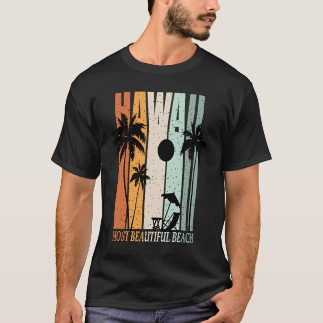Camiseta Hawaii Summer Beach Vintage Sunset (Anverso)