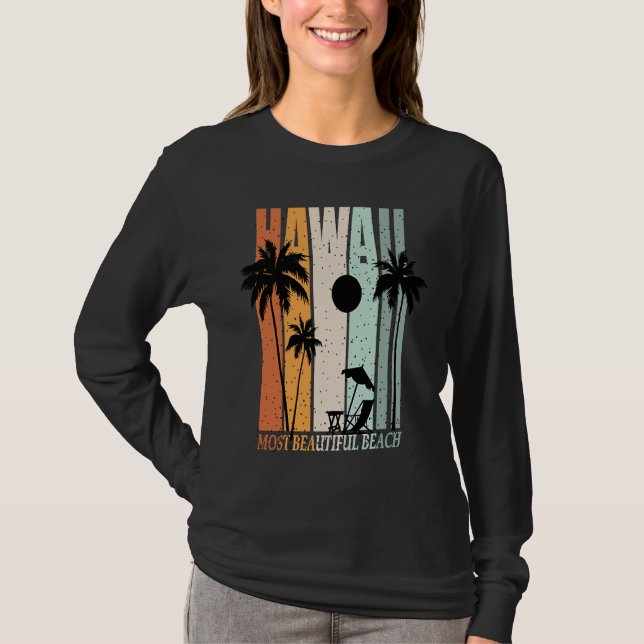 Camiseta Hawaii Summer Beach Vintage Sunset (Anverso)