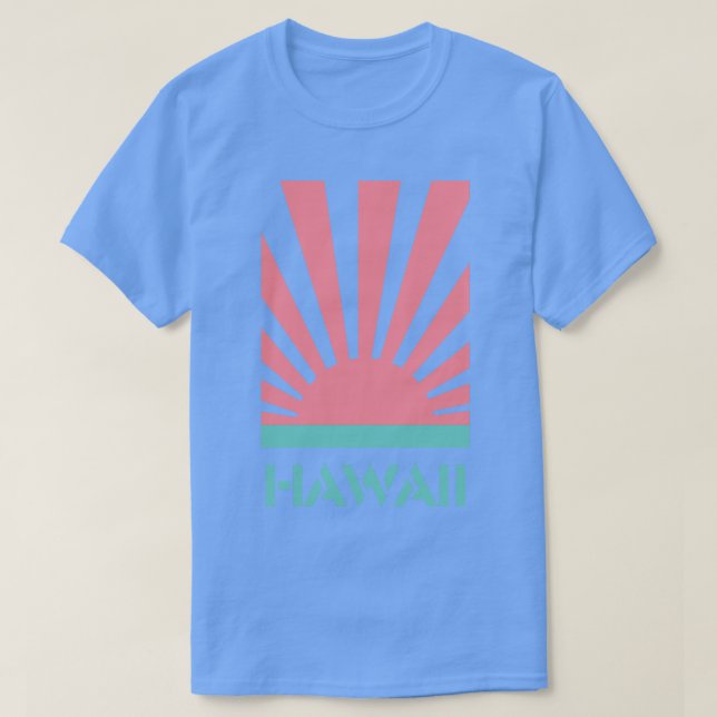 Camiseta Hawaii Sunrise Sunset Pink Sea Green TShirt (Diseño del anverso)