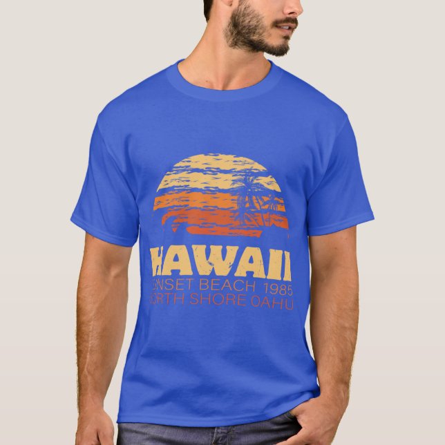 Camiseta Hawaii Sunset Beach 1985 (Anverso)