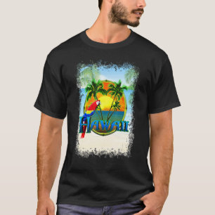 Camiseta Hawaii Sunset Beach Palm Tree Parrot 1