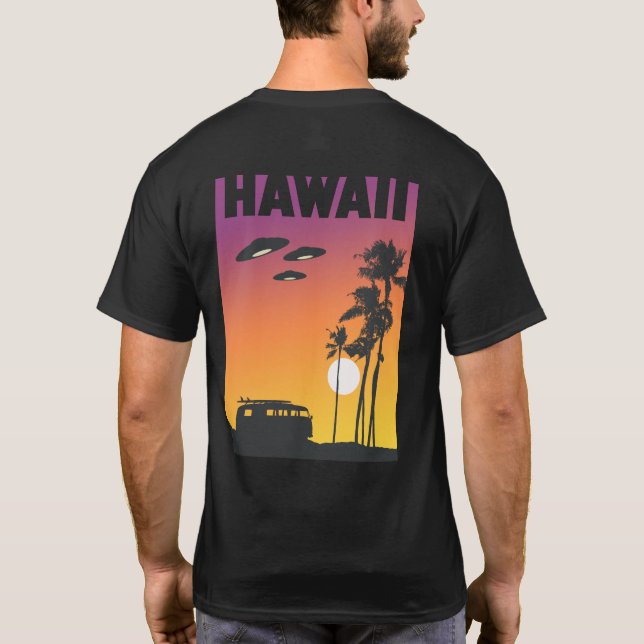 Camiseta Hawaii Sunset Surf UFO (Reverso)