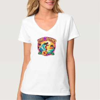 Camiseta Hawaii Surf Live Pono Ola de Océano Flor de Hibisc