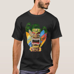 Camiseta Hawaii Tiki y tablas de surf