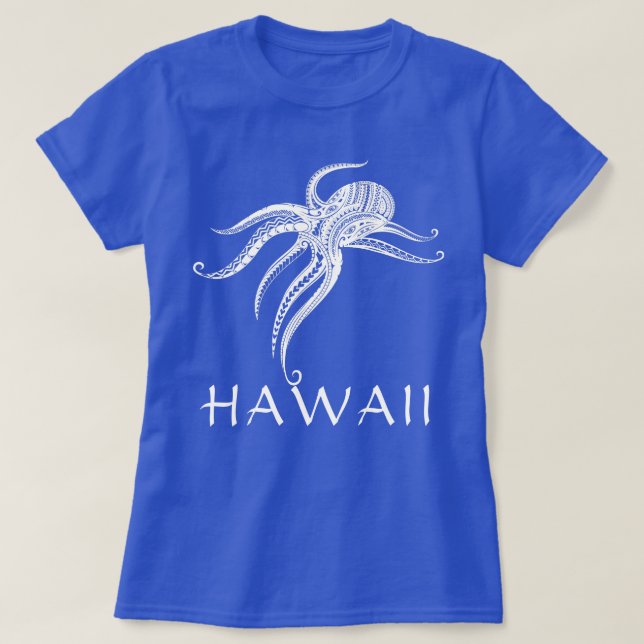 CAMISETA HAWAII, TRIBAL POLINESIANO DE OCTOPUS (Diseño del anverso)