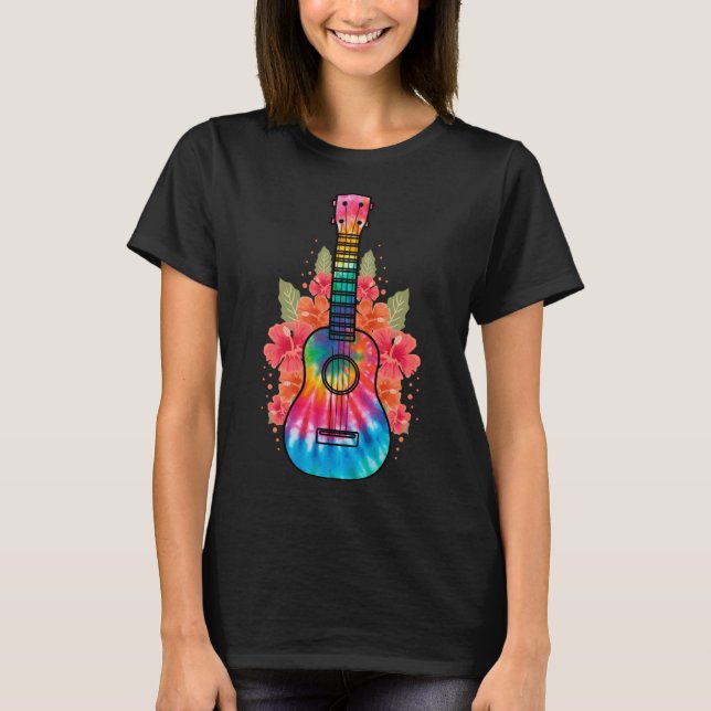 Camiseta Hawaii Uke Flor Ukulele Guitar (Anverso)